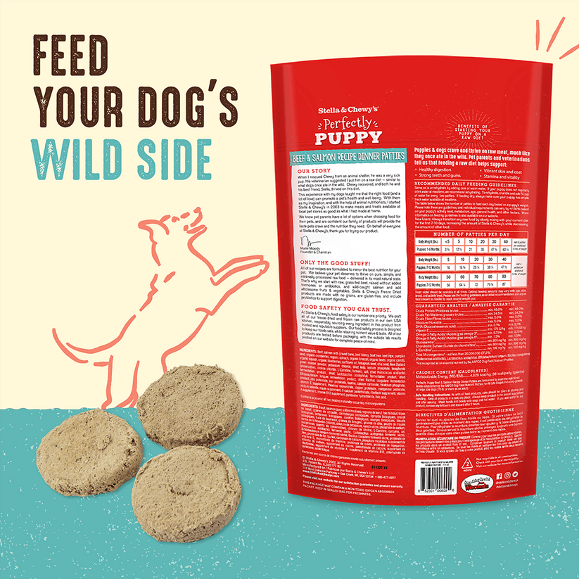 Stella & Chewy's Dog FD Perfectly Puppy Beef & Salmon Patties - 14oz